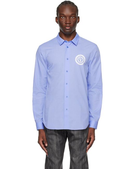 Versace Blue V-emblem Shirt for men