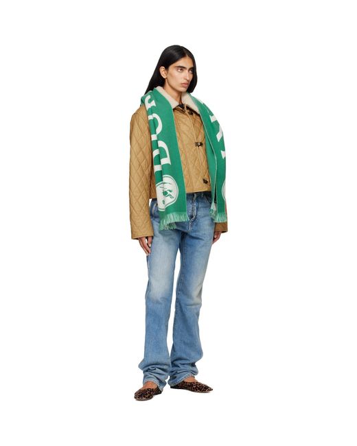 Burberry Green Ekd Scarf