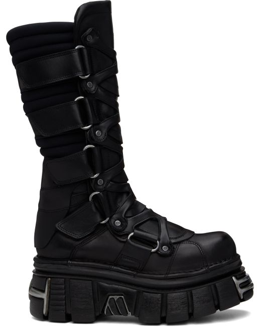 Vetements Black New Rock Edition Tower Boots for men