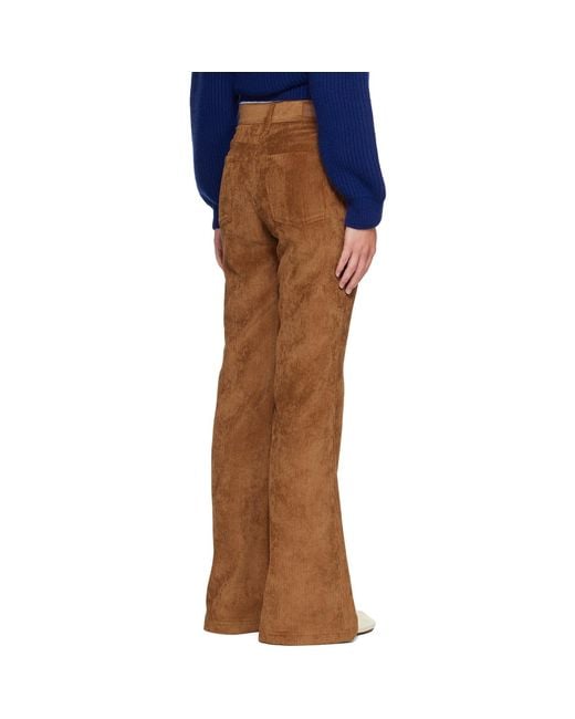 Moncler Brown Tan Corduroy Wide Leg Trousers