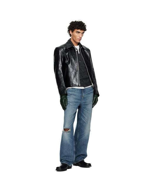 Our Legacy Black Mini Leather Jacket for men