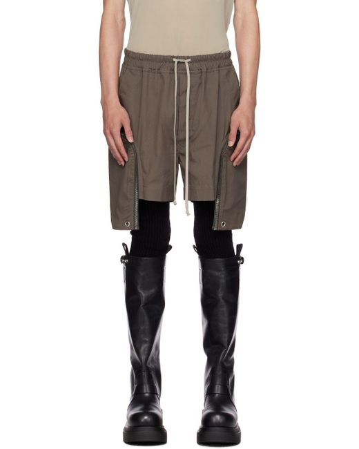 Rick Owens Black Gray Bauhaus Shorts for men
