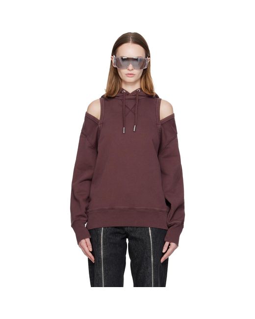 Jean Paul Gaultier Purple Burgundy Cut Out Hoodie