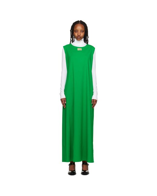 Raf Simons Green Crewneck Maxi Dress