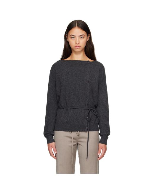 St. Agni Black Cashmere Asymm Cardigan