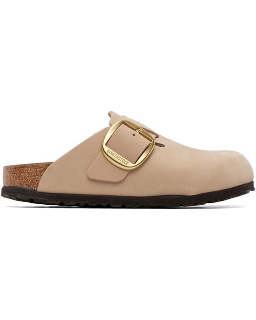Birkenstock Natural Narrow Boston Big Buckle Slip-On Loafers