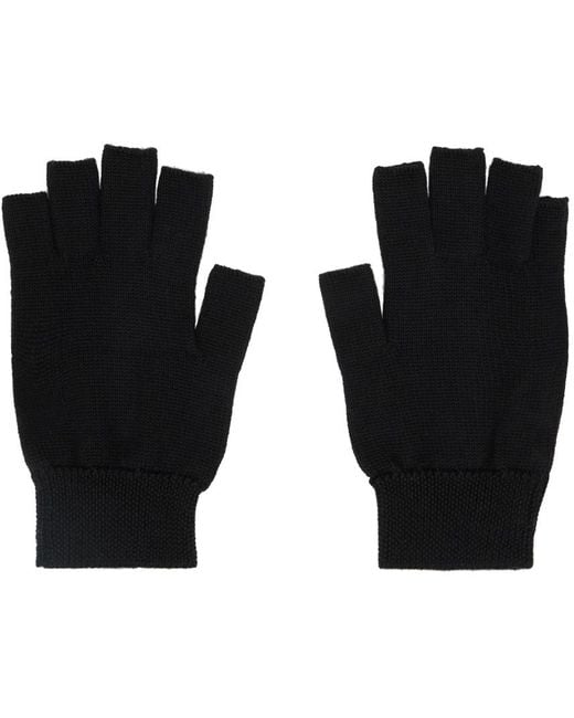 Rick Owens Black Porterville Touchscreen Gloves for men