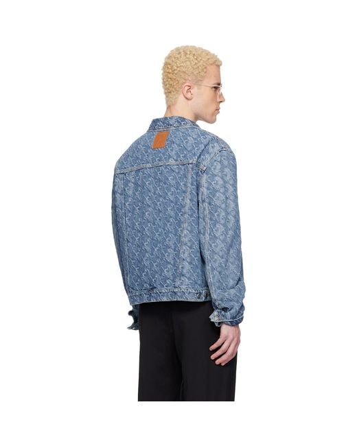 Lanvin Blue Lunar Year Jacquard Denim Jacket for men