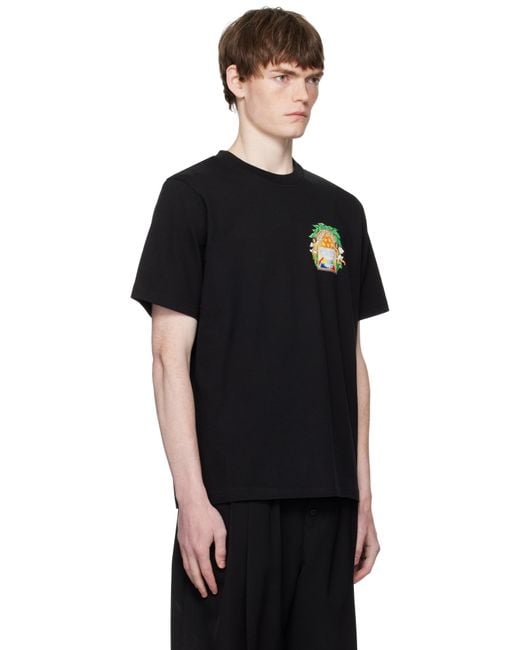 メンズ Casablanca ブラック Triomphe D' 半袖Tシャツ Black