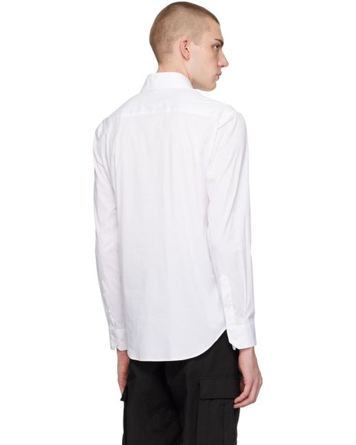 メンズ Giorgio Armani ホワイト スリムフィットシャツ White