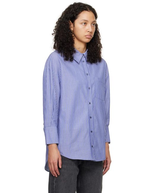Anine Bing Purple Blue Mika Shirt