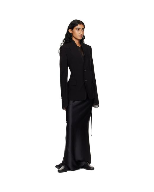 Ann Demeulemeester Black Sady Collarless Fitted Blazer