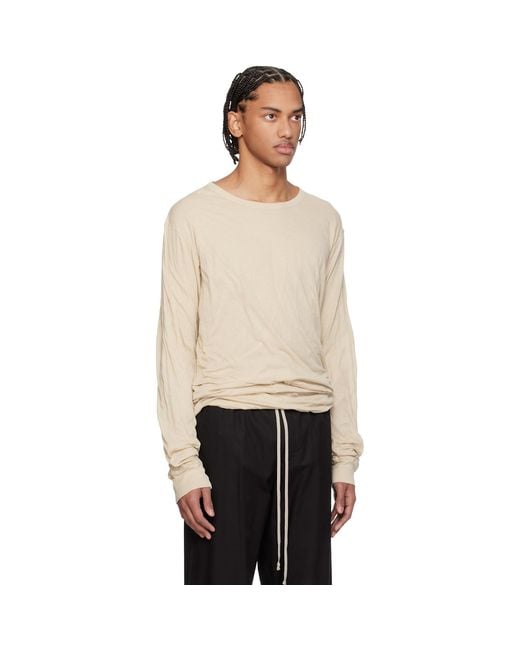 Rick Owens Black Off- Temple Jumbo Double Ls T-Shirt for men