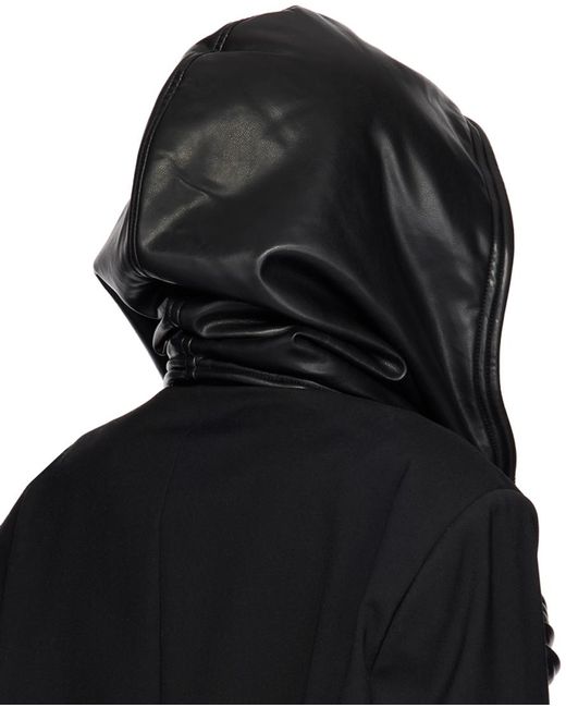 Y. Project Black Wire Leather Hood for men