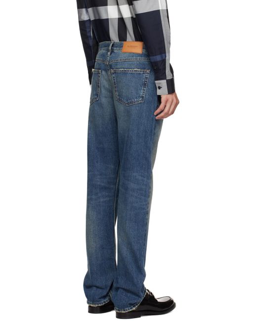 Burberry Blue Straight Fit Jeans for men