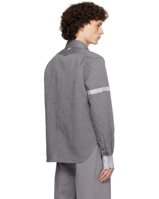 Thom Browne Black Round Hem Rc Zip Up Shirt for men