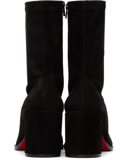 Christian Louboutin Black Stretchadoxa Suede Ankle Boots 70