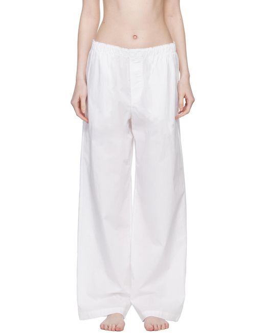 Skims White Poplin Sleep Cotton Pyjama Pants | Lyst Canada