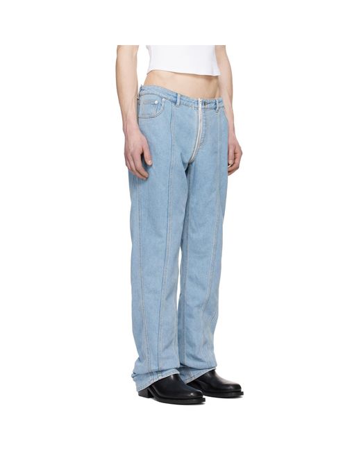 Mugler Blue Zip Jeans for men
