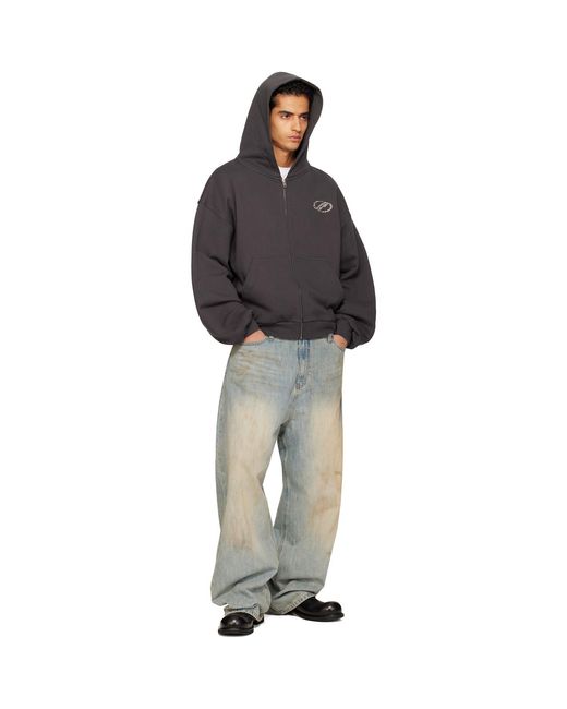 we11done Gray Se11Done Zip-Up Hoodie for men