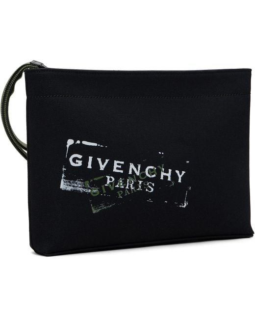 Givenchy Black Tote' Canvas Pouch for men