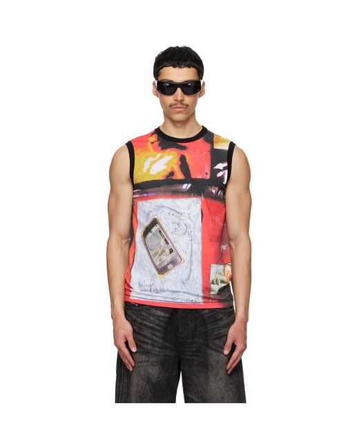 DIESEL Red T-Hessa Tank Top for men