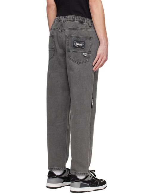 Aape By A Bathing Ape Black Moonface Patch Jeans for men