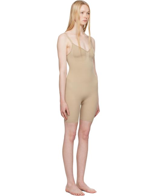 Skims Black Seamless Sculpt Mid Thigh Bodysuit