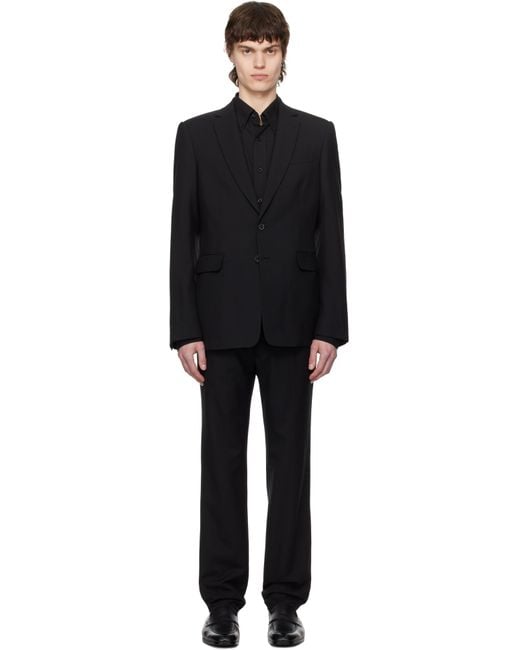 Dries Van Noten Black Single-Breasted Suit for men