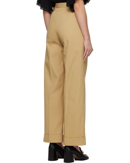 See By Chloé Natural Brown Wide Cuffed Trousers