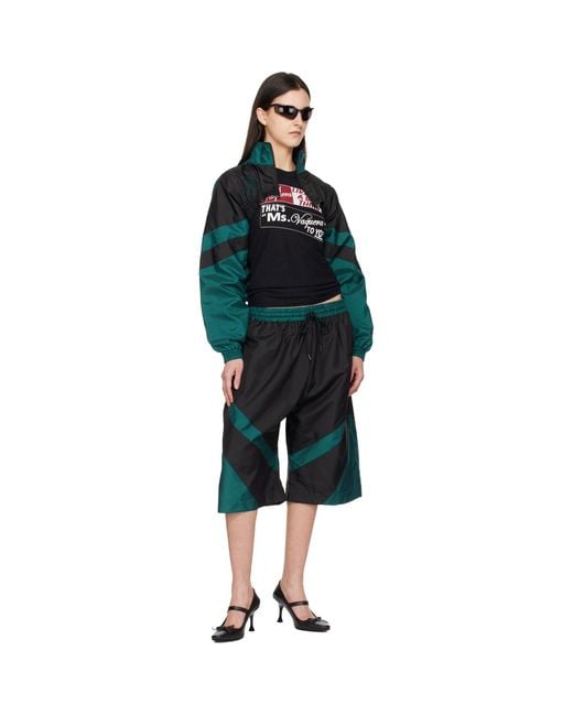 VAQUERA Black Windbreaker Shorts