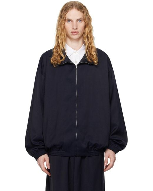 Acne Studios Relaxed Fit Viscose Twill Track Jacket in Blue for Men Lyst