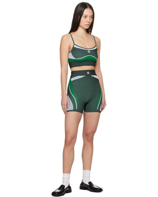 Soutien-gorge de sport vert à écusson à logo Casablancabrand en coloris Green