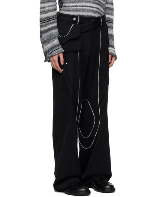 Kiko Kostadinov Black Chalice Trousers for men