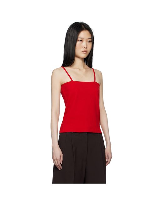 LE17SEPTEMBRE Red Square Neck Tank Top