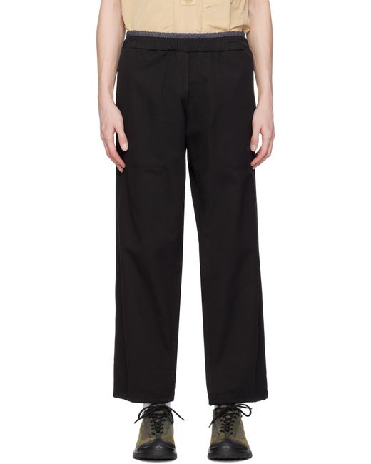 メンズ RANRA ブラック Way Soft Cotton トラックパンツ Black
