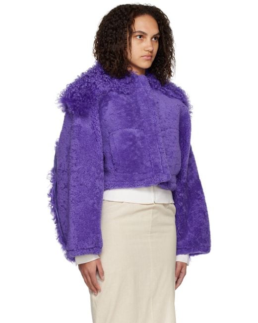 Jacquemus Purple Le Papier 'la Veste Piloni' Shearling Jacket