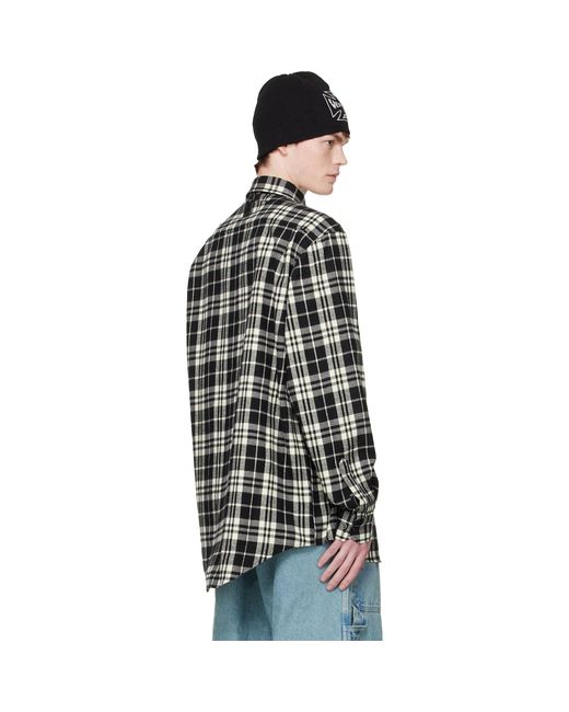 Vetements Black Leather Cross Flannel Shirt for men
