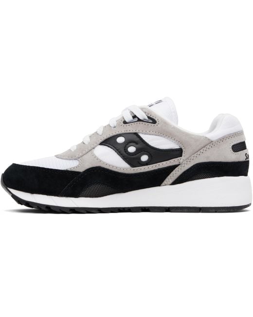 メンズ Saucony ホワイト＆ブラック Shadow 6000 スニーカー Black