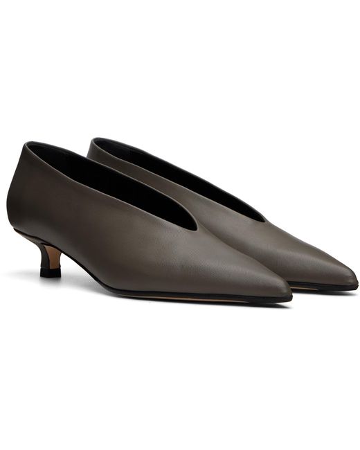 Aeyde Brown Clara Pointed-Toe Heels