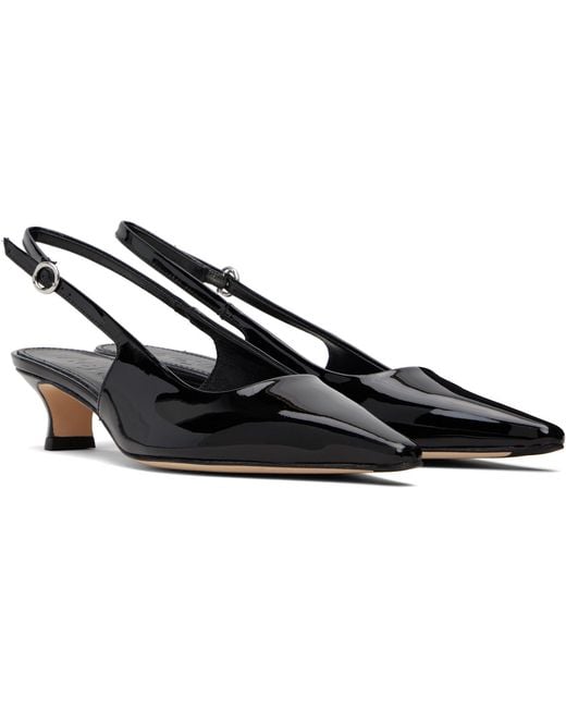 Aeyde Black Catrina Patent Leather Heels