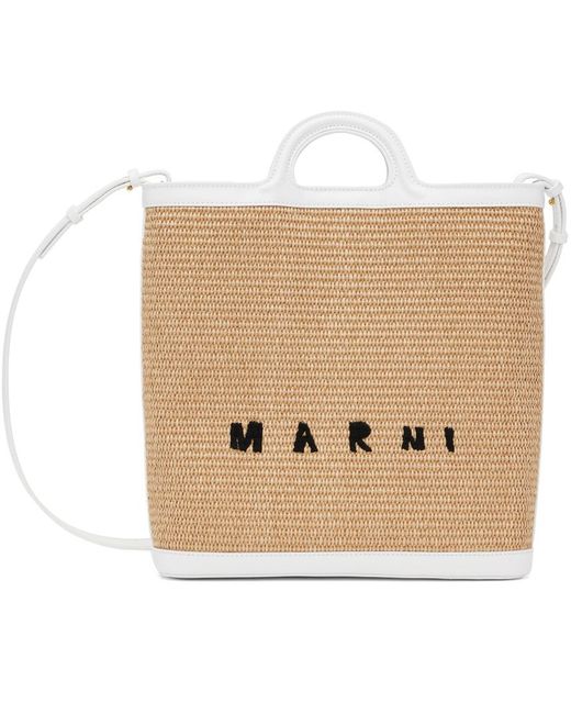 Marni &ホワイト Tropicalia クロスボディ トートバッグ Natural