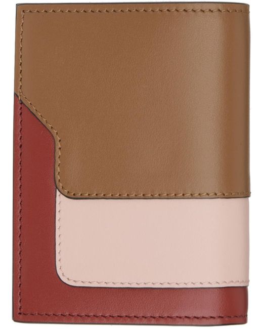 Marni Brown & Burgundy Bi-fold Wallet