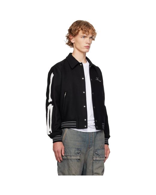 Amiri Black Bones Bomber Jacket for men