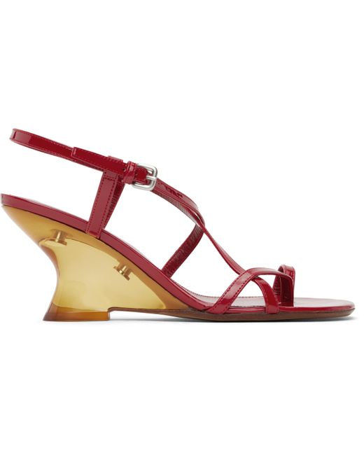 Dries Van Noten Black Patent Leather Heeled Sandals