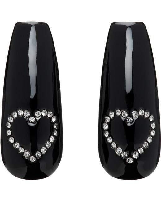 Im Sorry by Petra Collins Black Ssense Exclusive & D'Heygere Edition Heart Nail Earrings