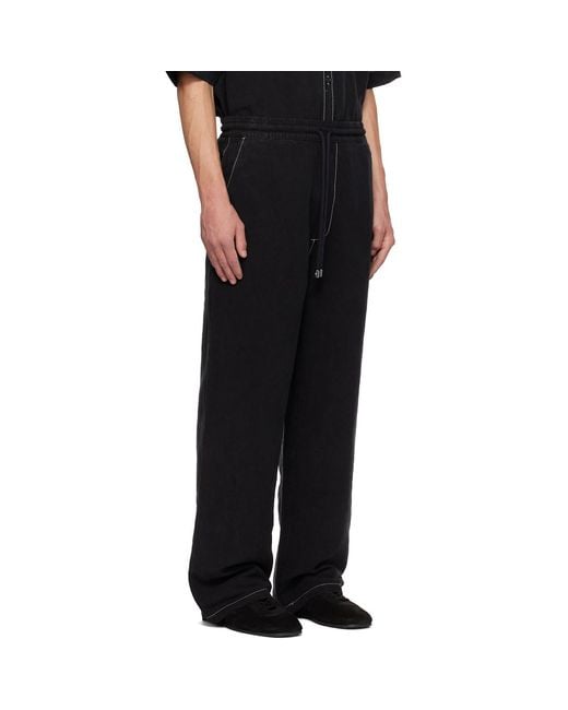 Amiri Black Script Linen Dd Casual Trousers for men