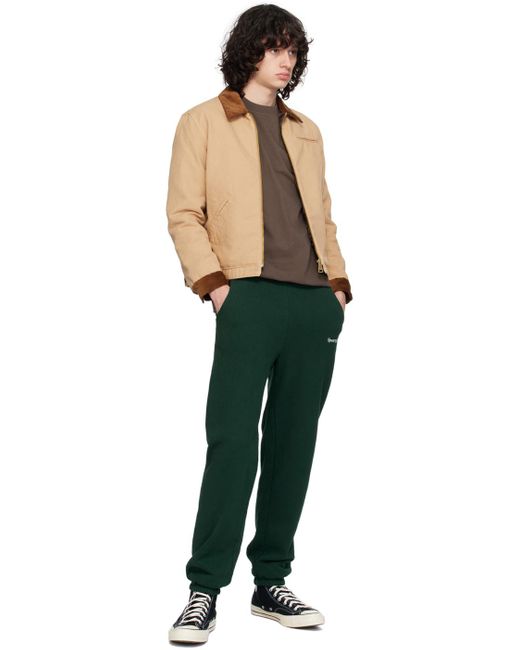 Sporty & Rich Green Embroidered Sweatpants for men