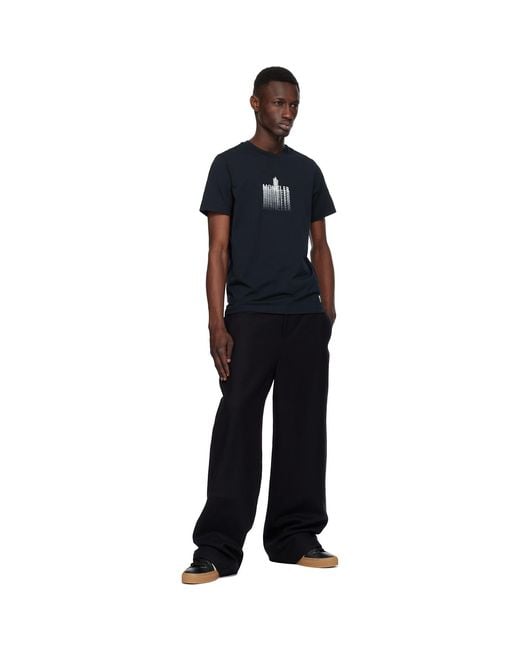 Moncler Black Faded Logo Cotton T-Shirt for men