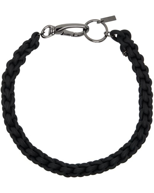 Junya Watanabe Black Braided Rubber Chain Necklace